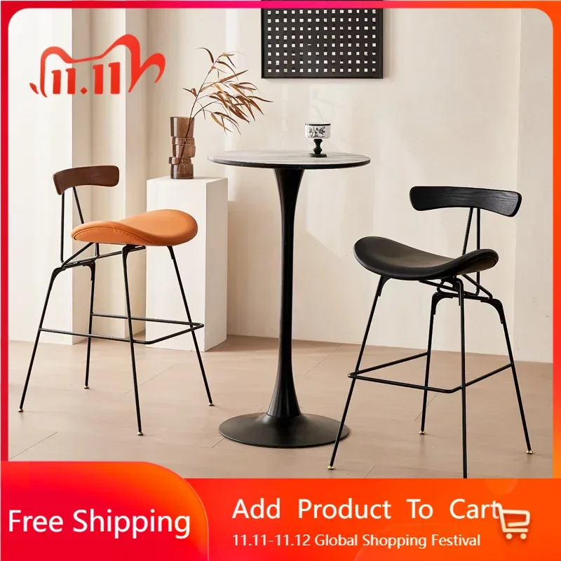 

Regale Relaxing Bar Stools Light Luxury Minimalist Comfortable Black High Chairs Industrial Chaise De Bar Living Room Furniture