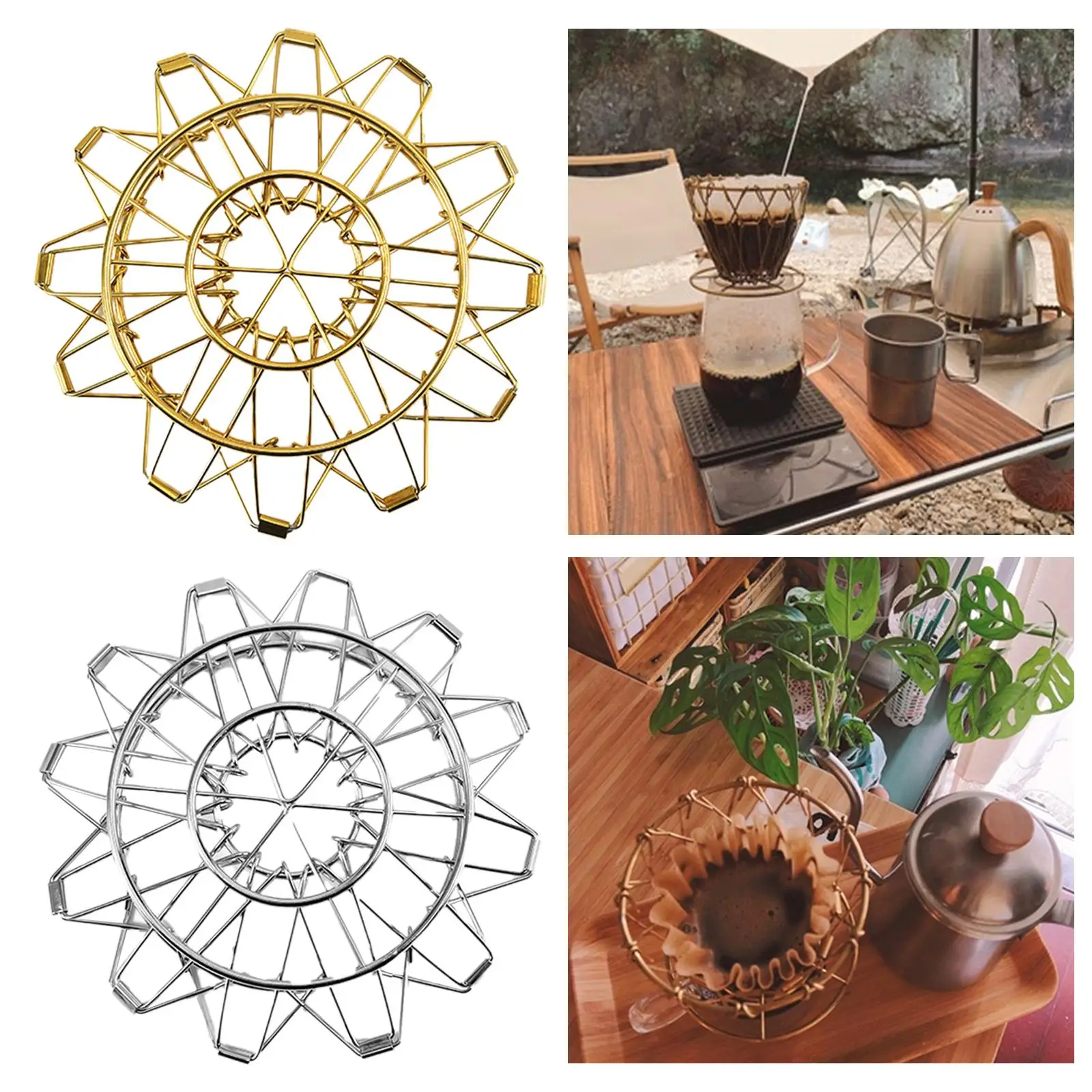 Suporte dobrável para copo de filtro de gotejador de café, para viagens, camping, passeios, uso doméstico