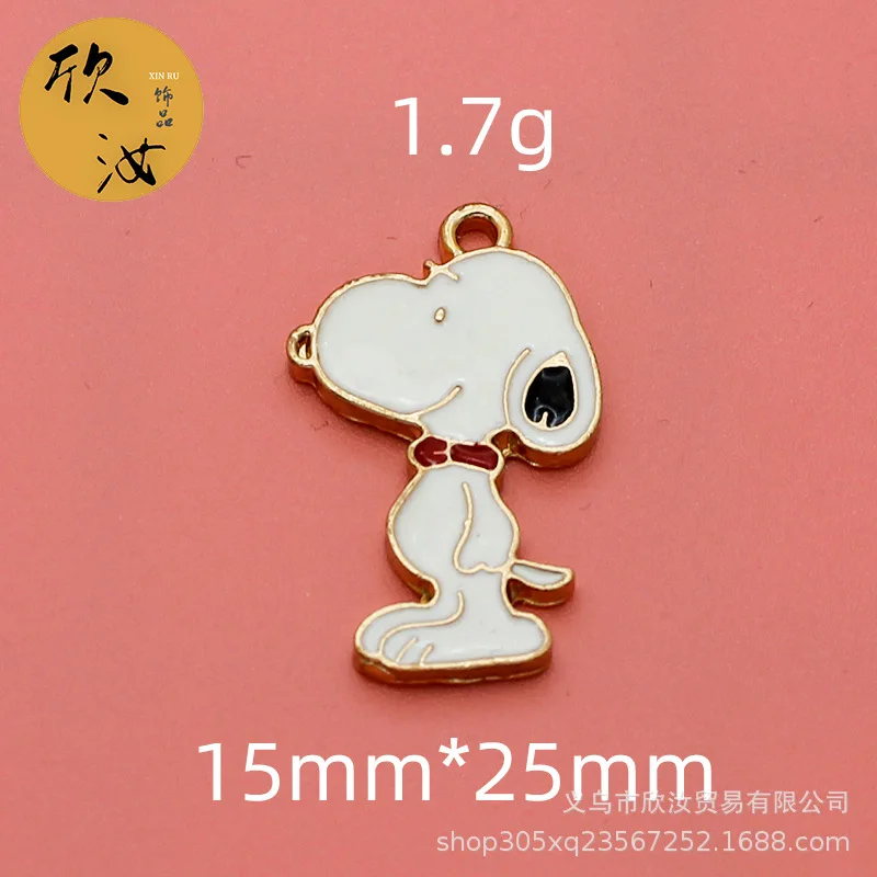 10Pcs Kawaii Snoopy Cartoon Pattern Charms Pendants for Necklace Making Diy Jewelry Accessories Findings Anime Birthday Gifts