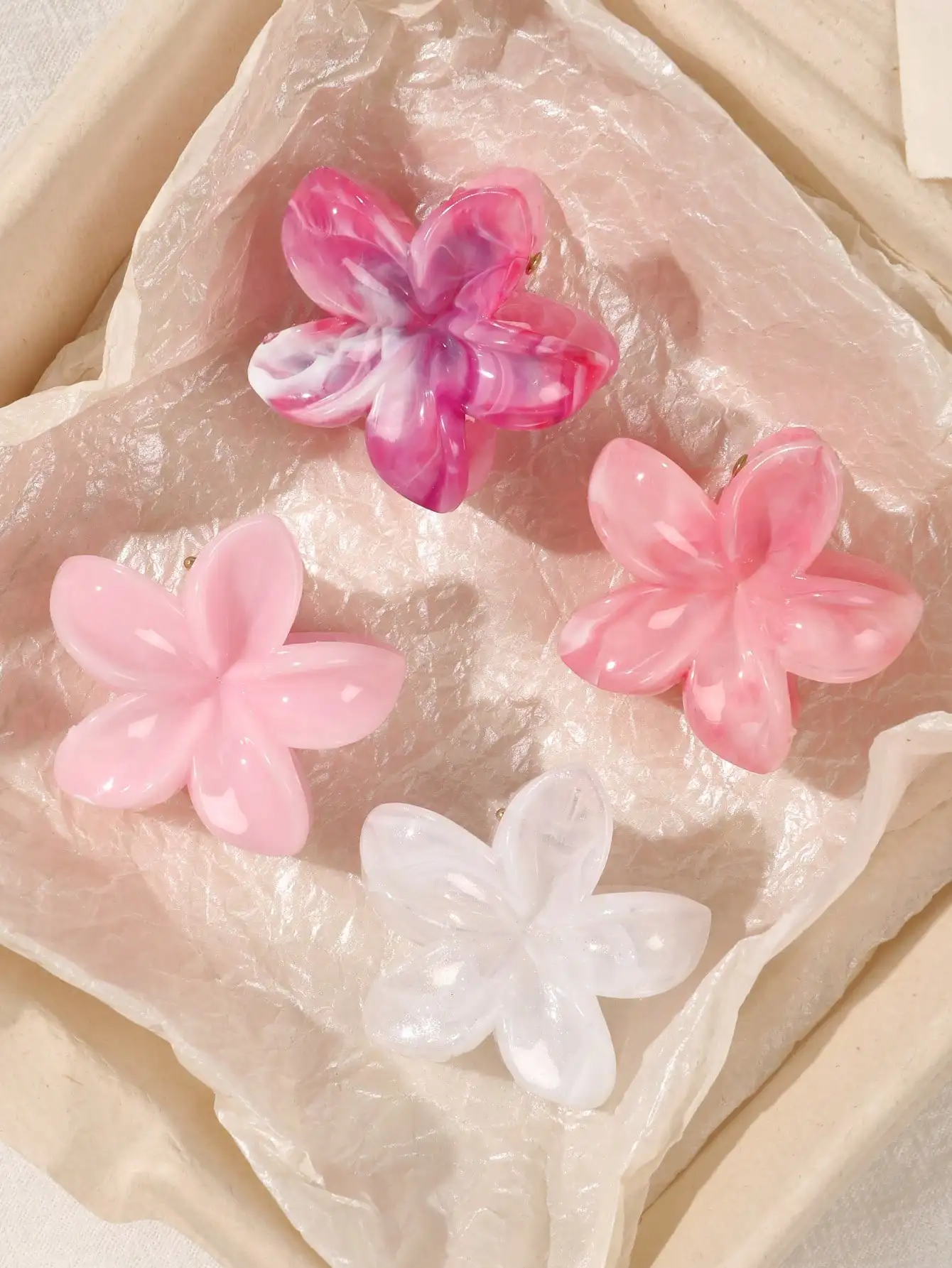 4 Stück mehrfarbige Blumen-Haarklammern für Frauen und Mädchen, rutschfest, niedlich, modisch, Haarschmuck, kleine Haarnadel, Krabben-Haarspange-Stil – Detail 21