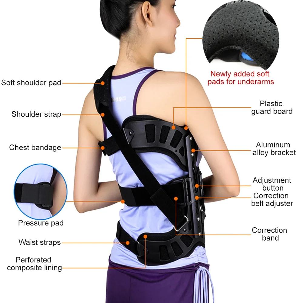 1Pcs Scoliosis Brace Posture Corrector Treatment Adjustable Spinal Auxiliary Orthosis for Back Postoperative Recovery Adults