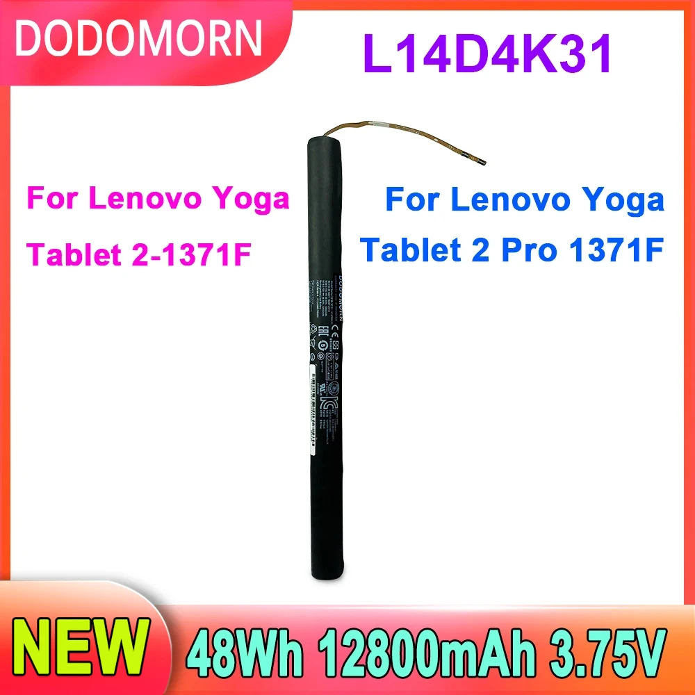 레노버 요가 태블릿용 배터리, L14D4K31, 2-1371F, Pro-1371F, 3.75V, 12800mAh, 48WH, 신제품