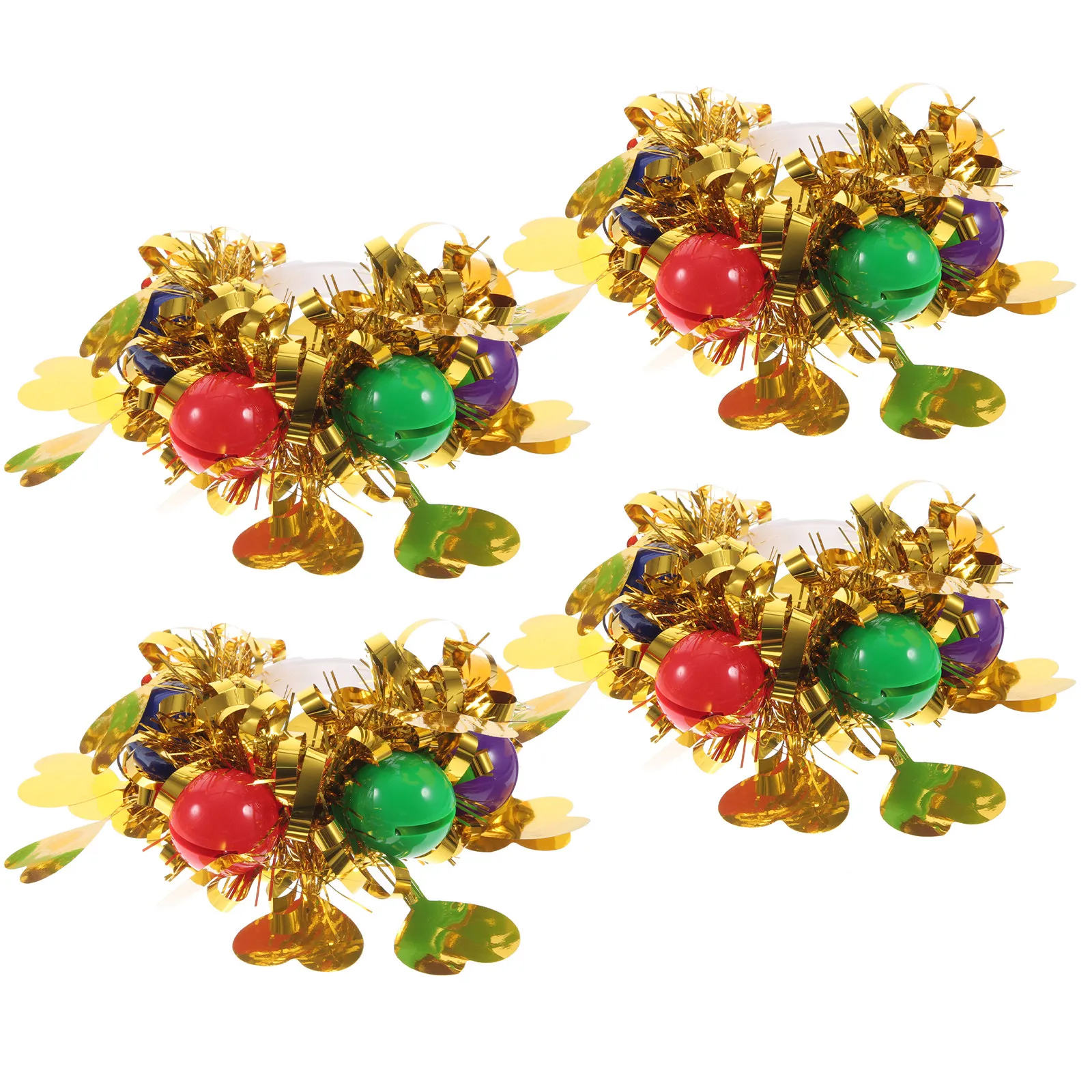 4Pcs Sequin Bracelet with Bells for Toddlers Kindergarten Cheerleading Wrist Flower Decor Sparkle Dance Gymnastics Performance