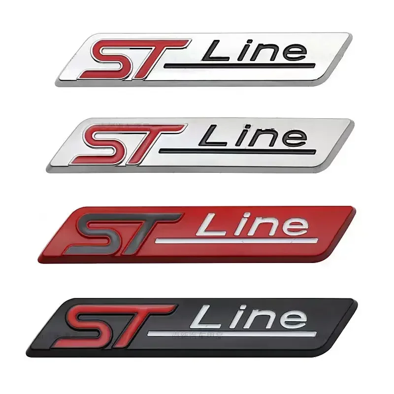 3D Metal ST Line Rear Trunk Badge Emblem Sider Fender Sticker dla Ford Stline Focus Fiesta Mondeo Ecosport Kuga ESCAPE