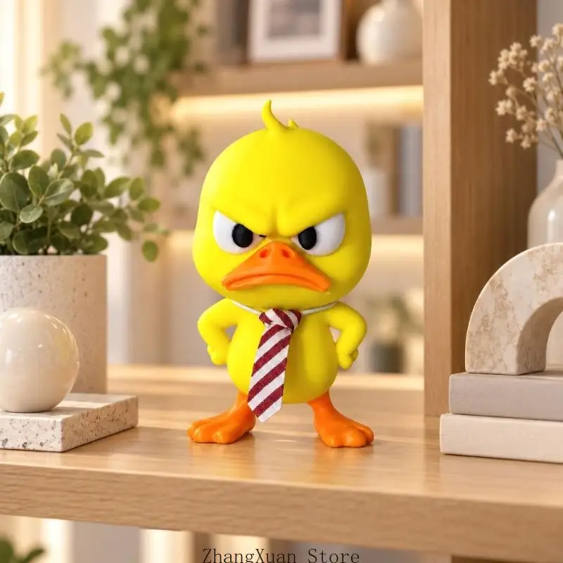 Weihnachts-Entenfiguren, lustige wütende gelbe Ente, Schreibtischdekoration mit gelber Färbung, kontrastierenden Schnäbeln und – Detail 10