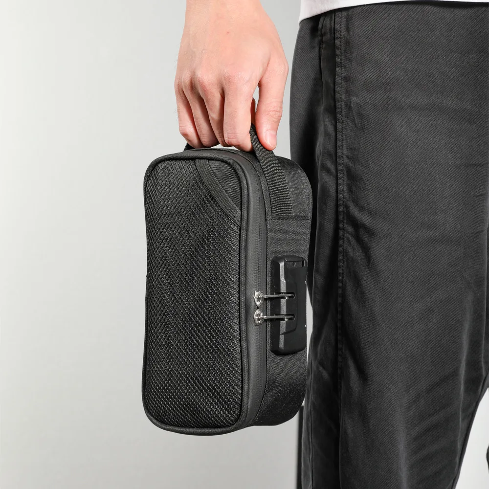 

Сумка для дезодоранта с кодовым замком, сумка для хранения табака, портативная мужская дорожная сумка для хранения с активированным углем