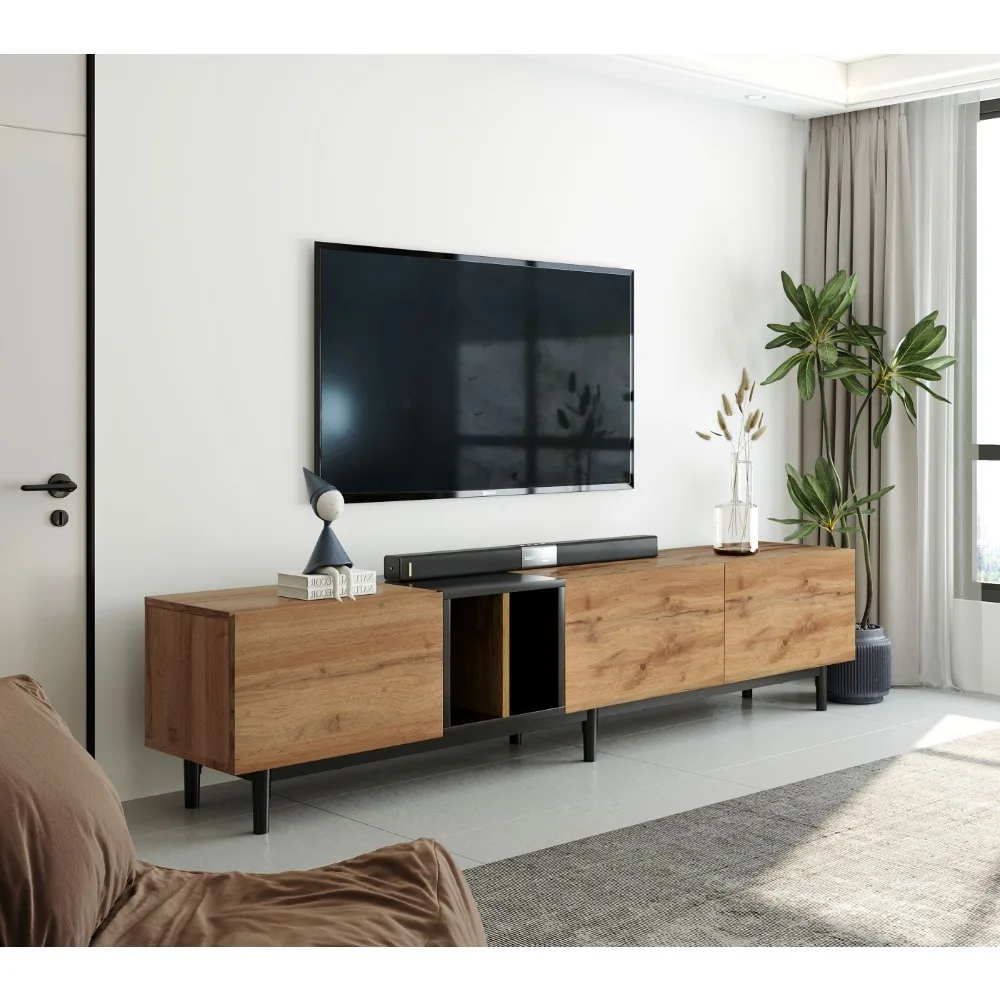 TV de 80 polegadas com 3 portas, sala de estar, quarto, suportes de TV