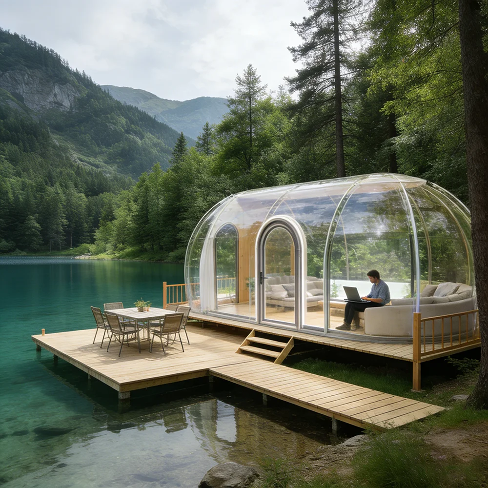

China Starry Sky Room High Quality Dome Homestay Outdoor Waterproof Skylight Dome House Luxury Bubble House for Star View