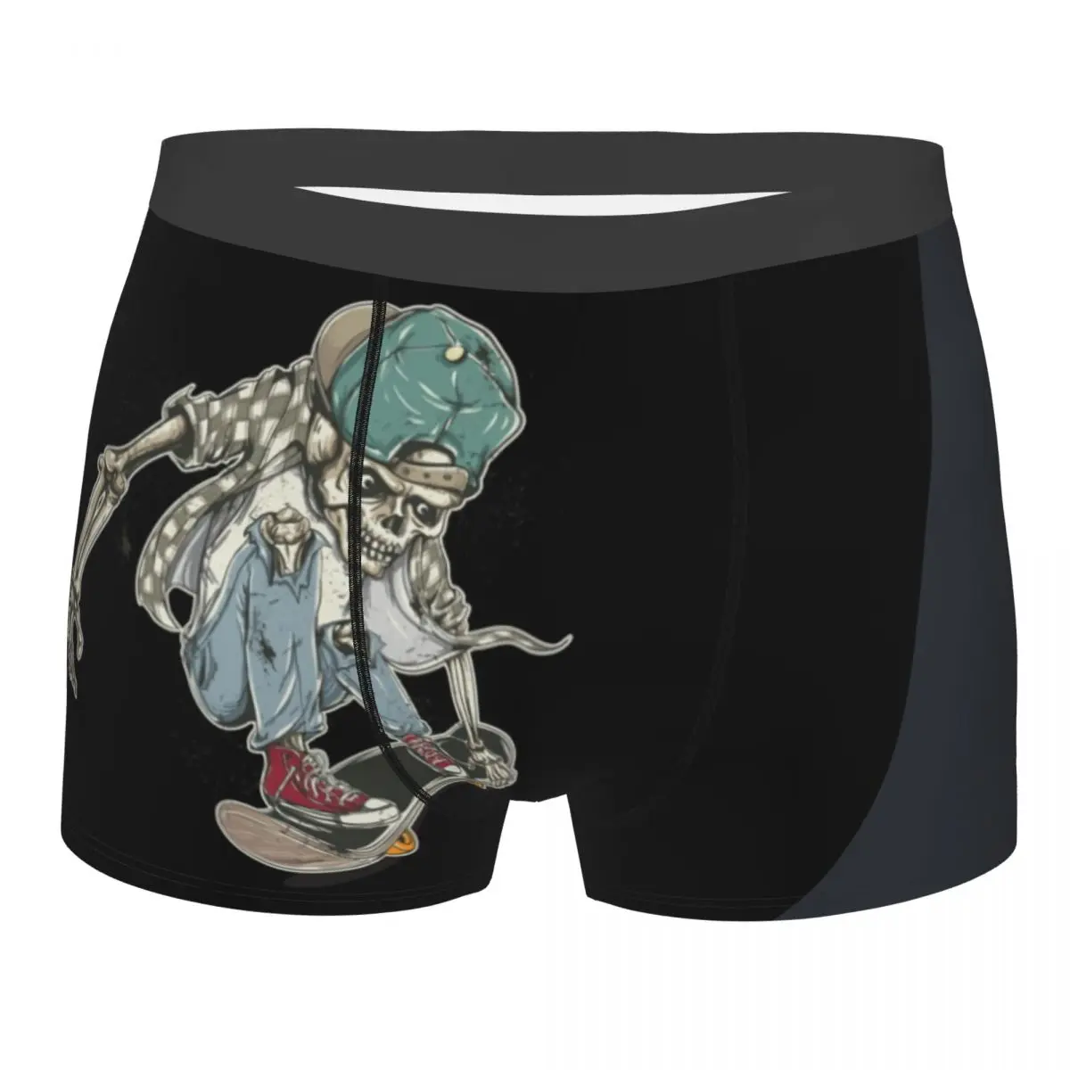 

Нижнее белье с черепом для скейтбординга на заказ, мужские эластичные трусы-боксеры для скейтбординга, шорты, мягкие трусы для мужчин