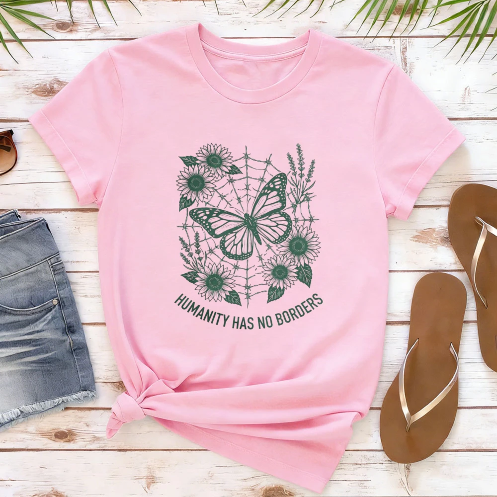 Humanity Has No Borders Shirt Spread Kindness Tee Butterfly Illustration Tshirt Peace on Earth Gift Social Justice Movement Tops