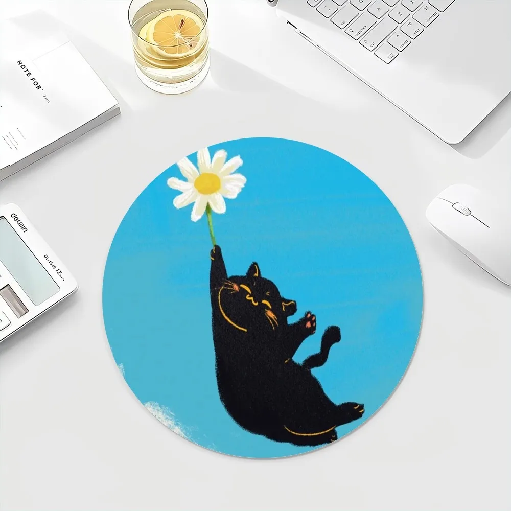 Cat Mousepad INS matras Keyboard bulat pasang alas meja kabinet siswa alas cangkir alas mouse Desktop Dekor rumah