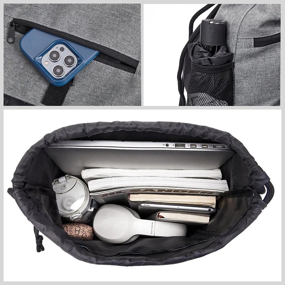 

Drawstring Basketball Backpack with Detachable Mesh Bag Foldable Soccer Backpack Sports Sack Bag Volleyball Baseball Yoga Bag