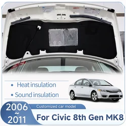 Car Sound Insulation Mat For Honda Civic 8th Gen MK8 2006 2007 2008 2009 2010 2011 Cover Auto Thermal insulation Mat Accessories