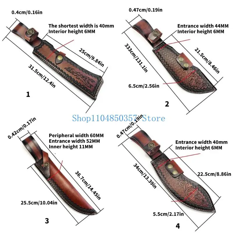 5asd مستقيم القاطع كم أداة الحقائب الجلدية غمد حزام جيب القاطع حامل للتخييم في الهواء الطلق ، شواء ، الصيد #6