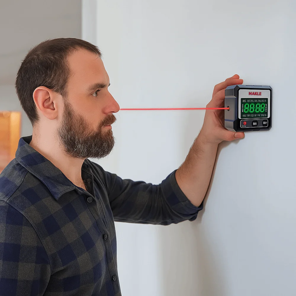 

2-side Laser Digital Protractor Four Sided Magnetic Base Waterproof Laser Level Ruler Goniometer Automatic Calibration Accuracy