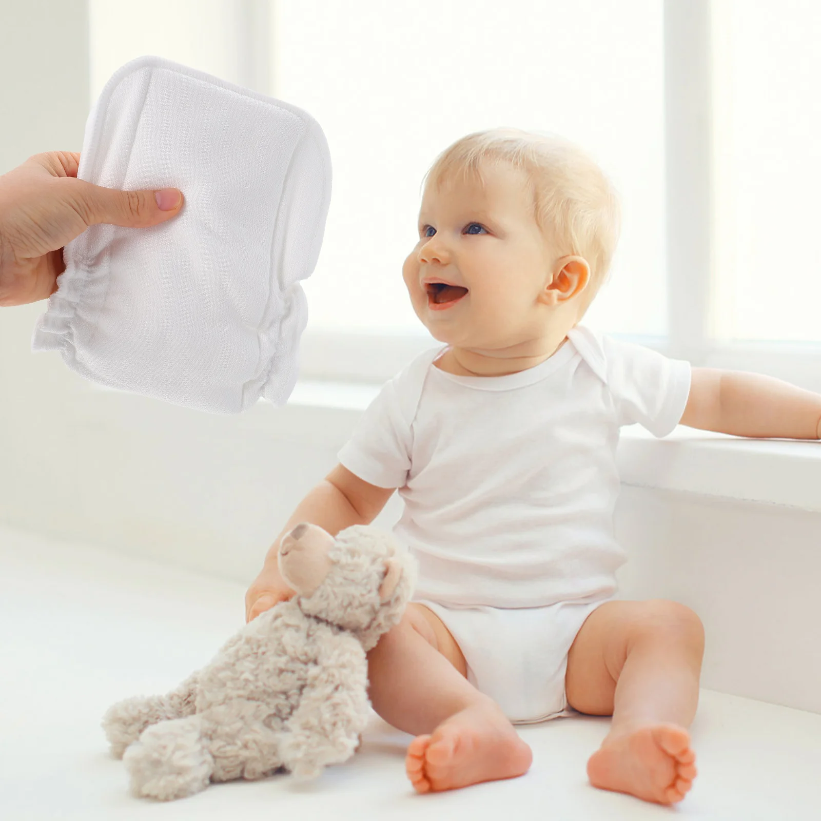 

3pcs Bamboo Cotton Diaper Newborn Reusable Water Absorbing Baby Supplies Breathable Infant Diapers Cloth Inserts Washable
