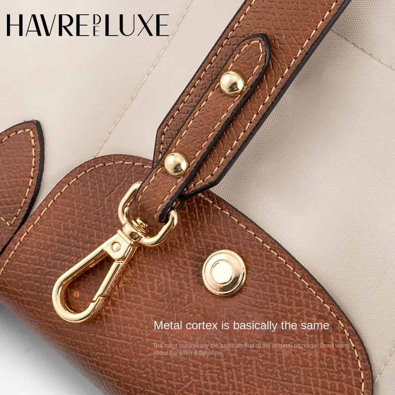 HAVREDELUXE Bag Adjustable Shoulder Strap For Longchamp Small Short Handle Bag Modified Messenger Strap Real Leather