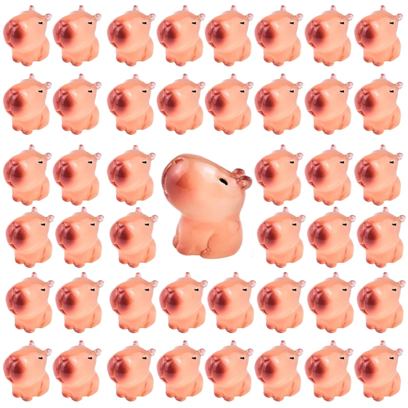 

5/10pcs Mini Resin Capybara Miniatures, Glow In the Dark Animal Figurines Desk Ornament, Micro Landscape DIY Craft Decoration