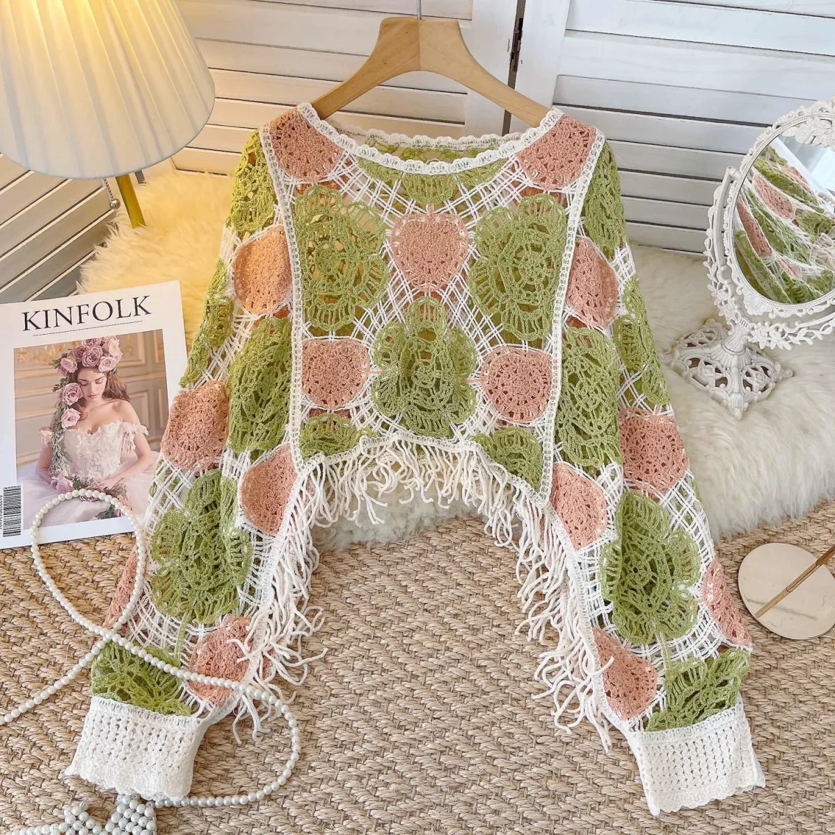 

Sweet Cartoon Y2k Clothing Women Knitted Sweater Aesthetic Lazy Hollow Out Top College Sweater Fall Loose Pullover Design Tops