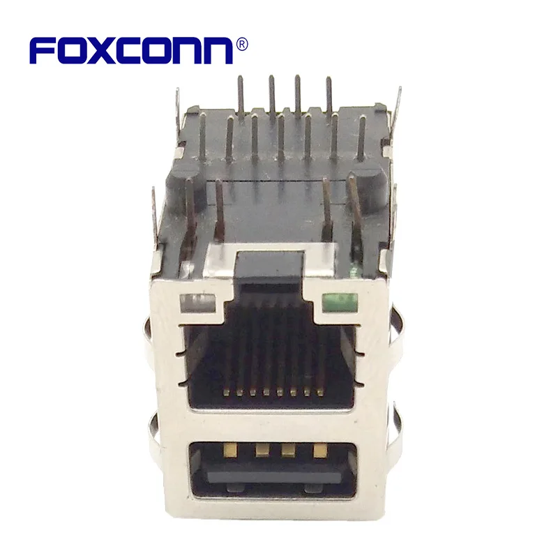 Foxconn JFM24U1A-0183-4F USB2.0+RJ45 Matrixes Ethernet-Schnittstelle Mit Lichtern