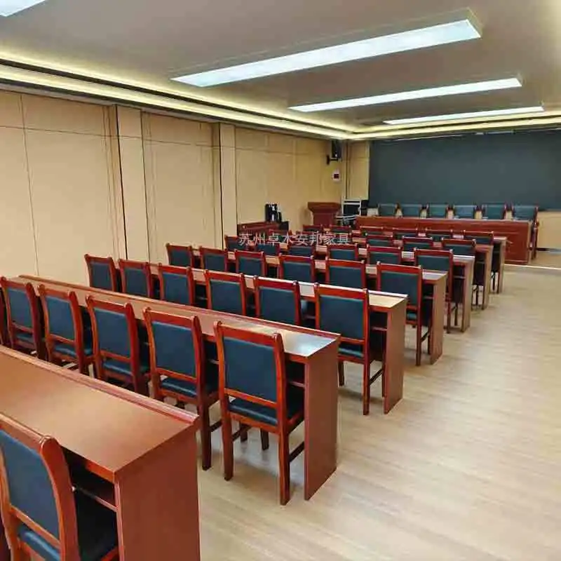 Double Meeting Desk and Chair Set Painted Bar-Style Long Workbench Solid Wood Sticker 1.2m Conference Training Table