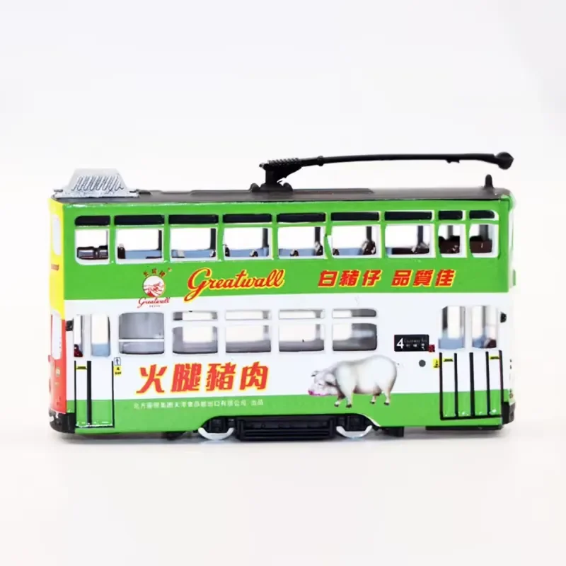 for TINY Diecast Alloy Tram Bus Model Vintage Simulation Ornament Static Display Collectible Gift Finished Product Toy