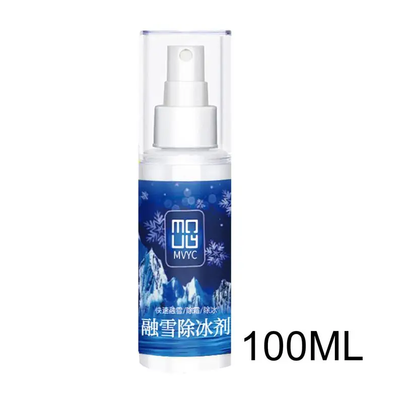 Ice Melt Spray 100ml Effecient Deicer Spray For Car Windshield Anti-Snow Car Supplies Effective Deicer Spray For Glass Winter