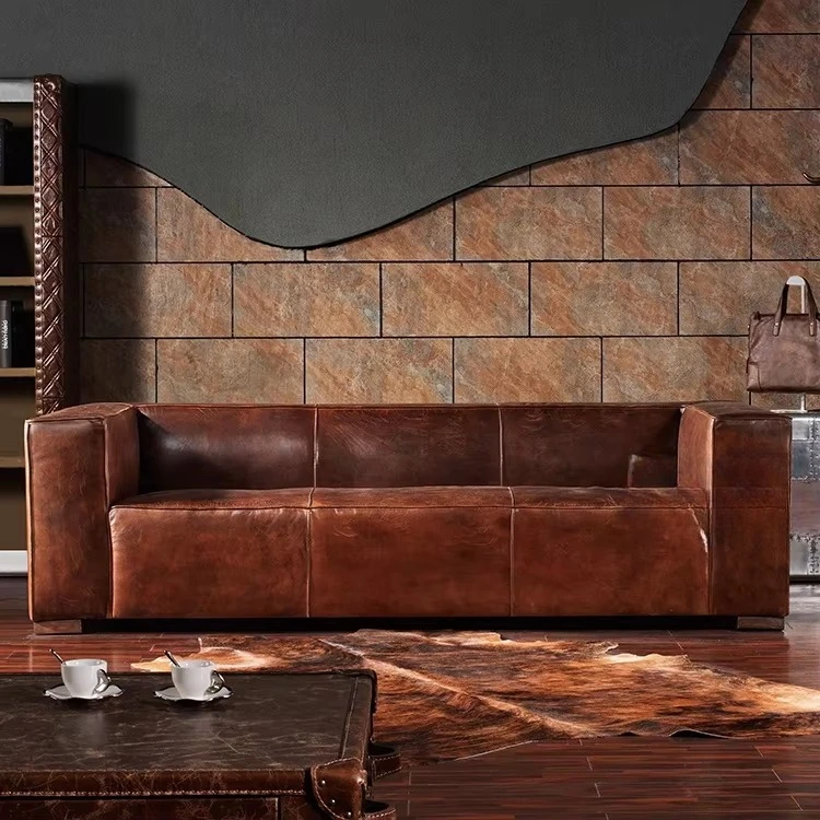 Sofa High Elastic Foam Love Seat Sofa Lounge Executive Leather Book Sofa Living Room