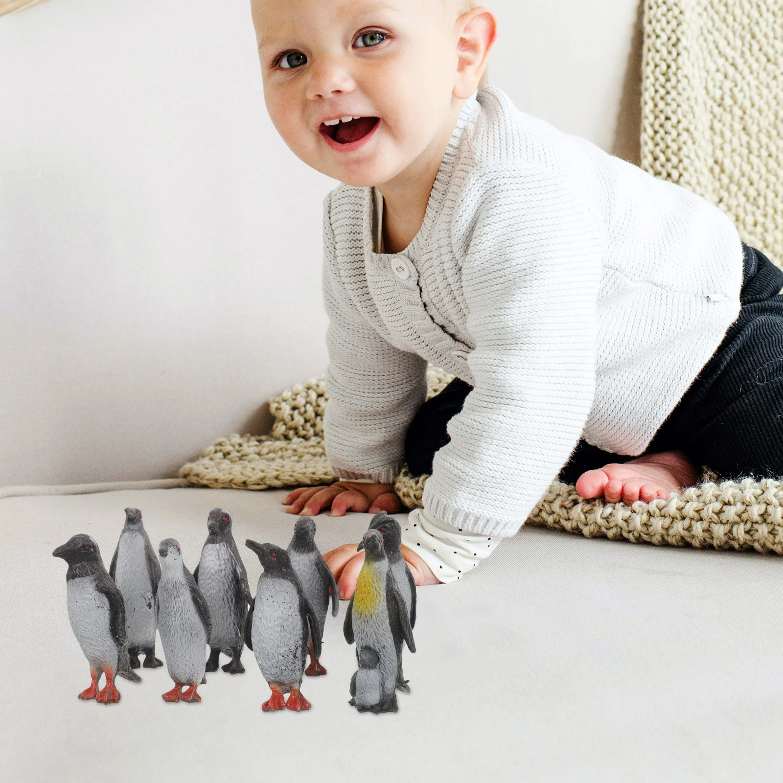 

16 Pcs Antarctic Animal Model Toy Penguin Figurine Kids Toys Home Decoration Simulation Household