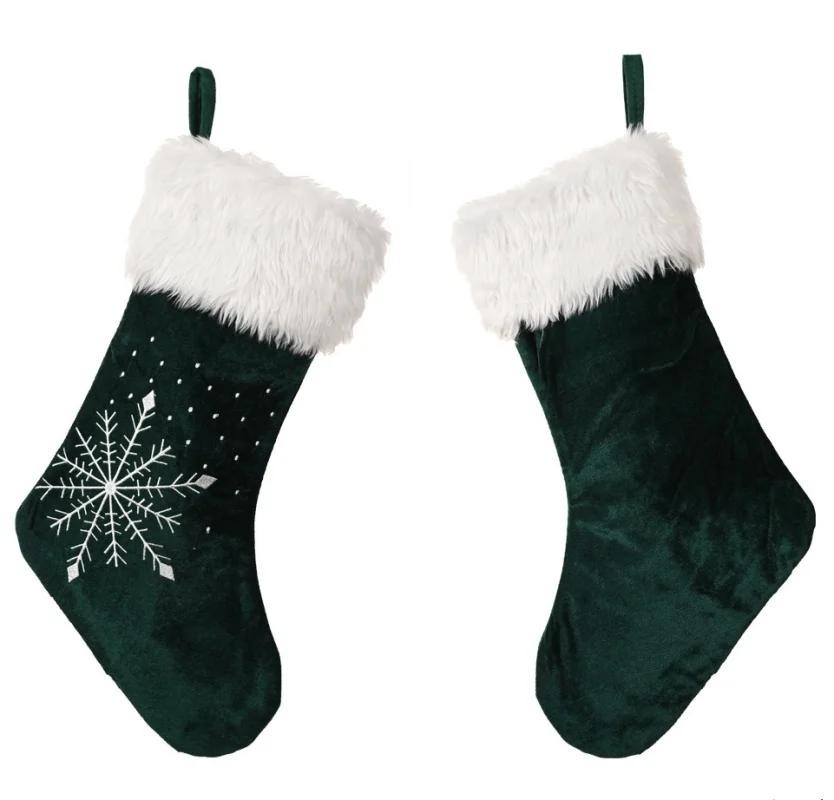 Personalized Printing of New Christmas Decorations, Electric Embroidery Of Snowflakes, Christmas socks, High-end Gift Bags