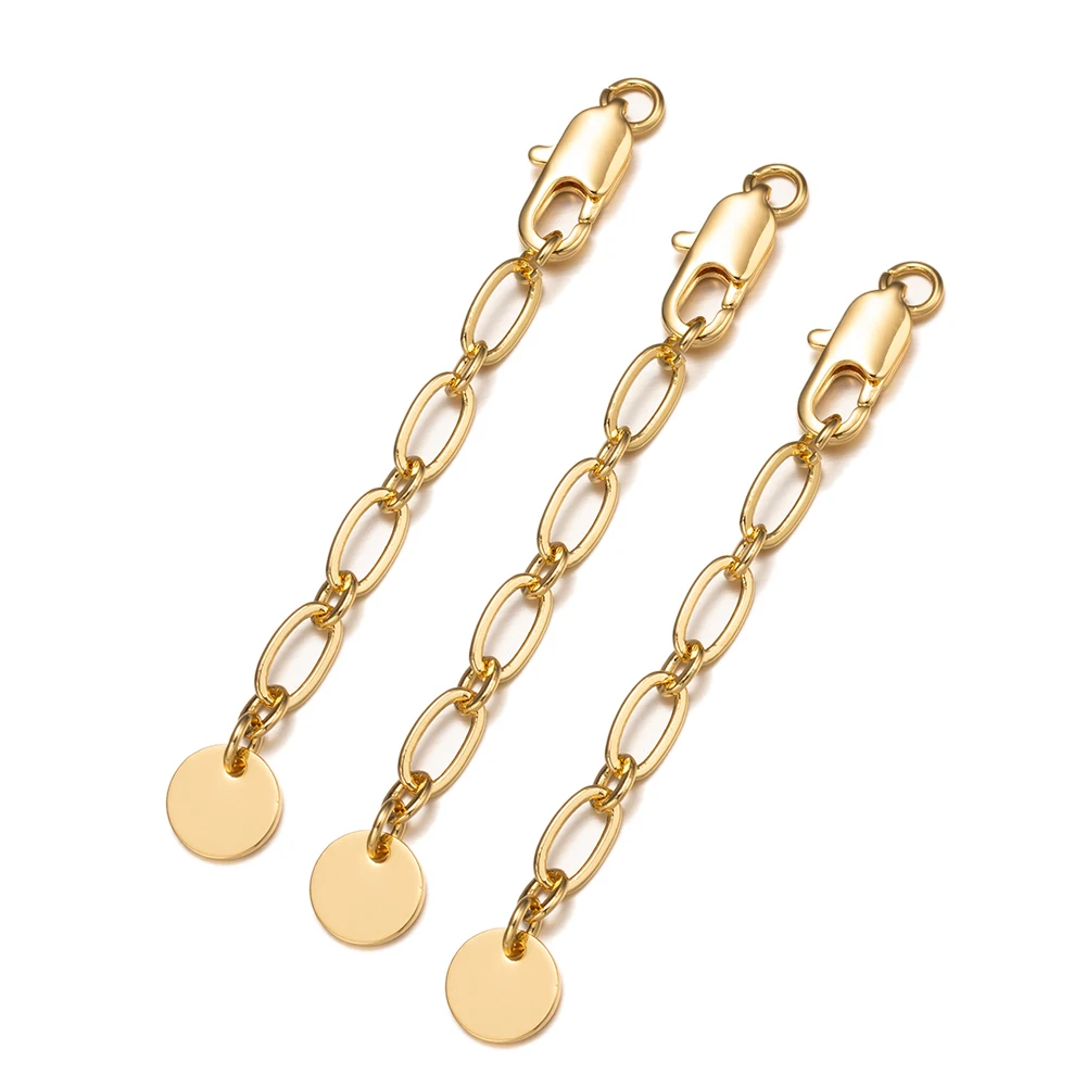 2pcs/Lot Extension Tail Chain With Lobster Clasps Connectors For DIY Bracelets Necklaces Jewelry Making Supplies Accessories