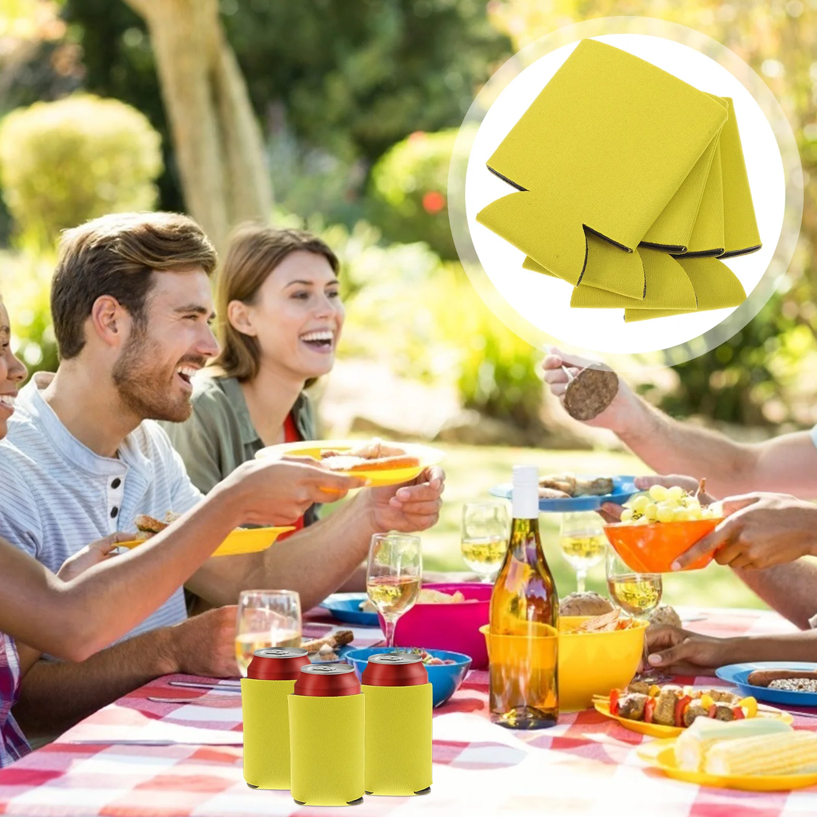 6 Stück Dosenkühler für Bier-Soda-Dosen, isolierte Hülse, hält Getränke kalt, Camping, Picknick, Partys, faltbar, leicht, leere Getränke