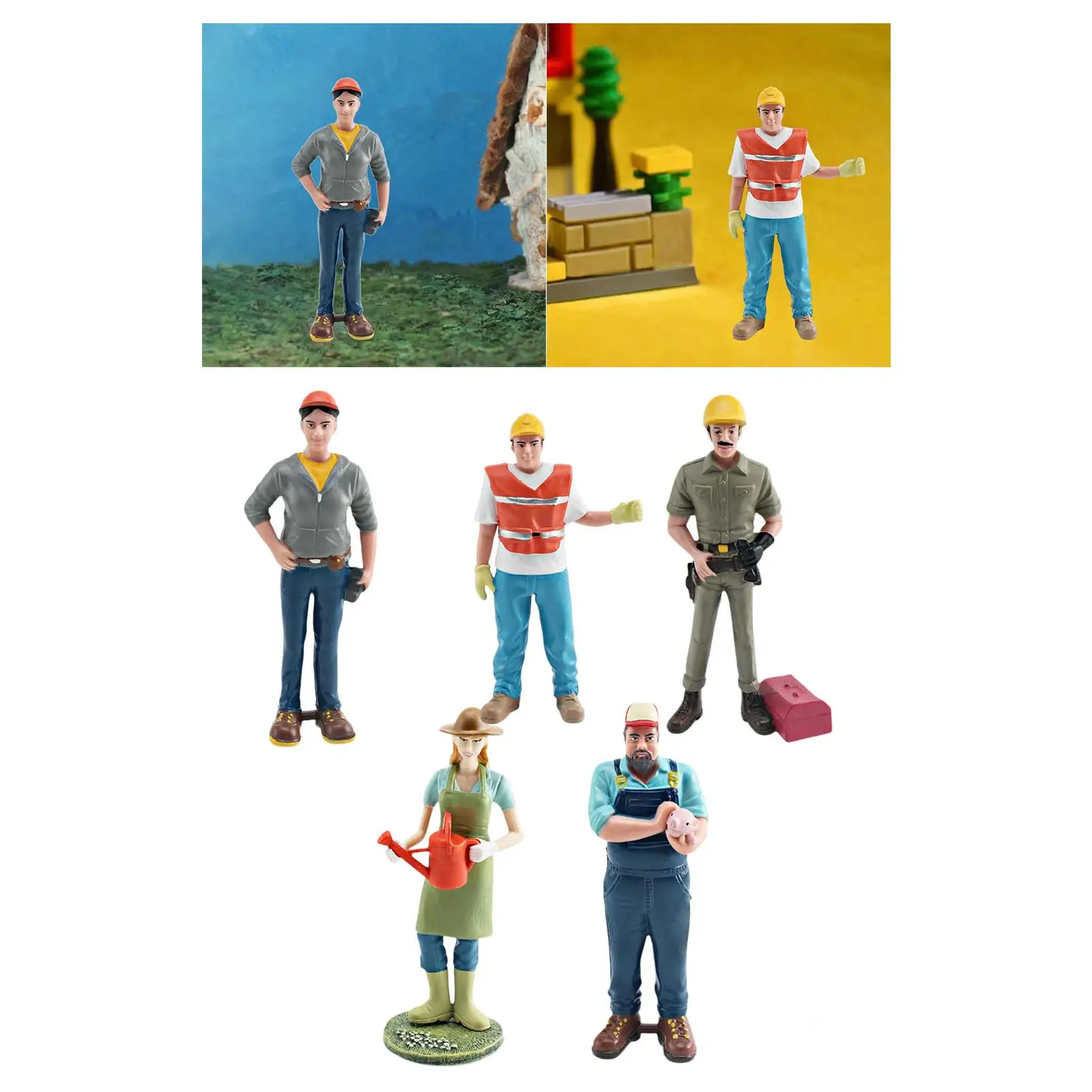 People Figure Miniature Scenes Sand Table Ornament Pretend Play Toy Diorama Scenery Professional Figure Hand Painted Craft