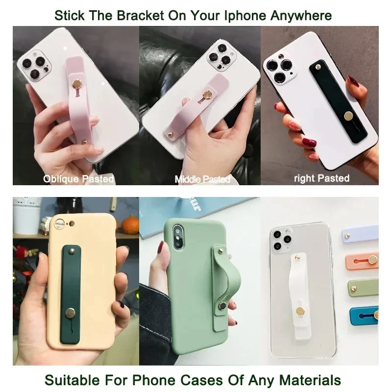 Handgelenk Band Hand Band Finger Grip Handy Halter Stehen Push Pull Universal Einfarbig Telefon Buchse Halter für iPhone Xiaomi – Detail 3