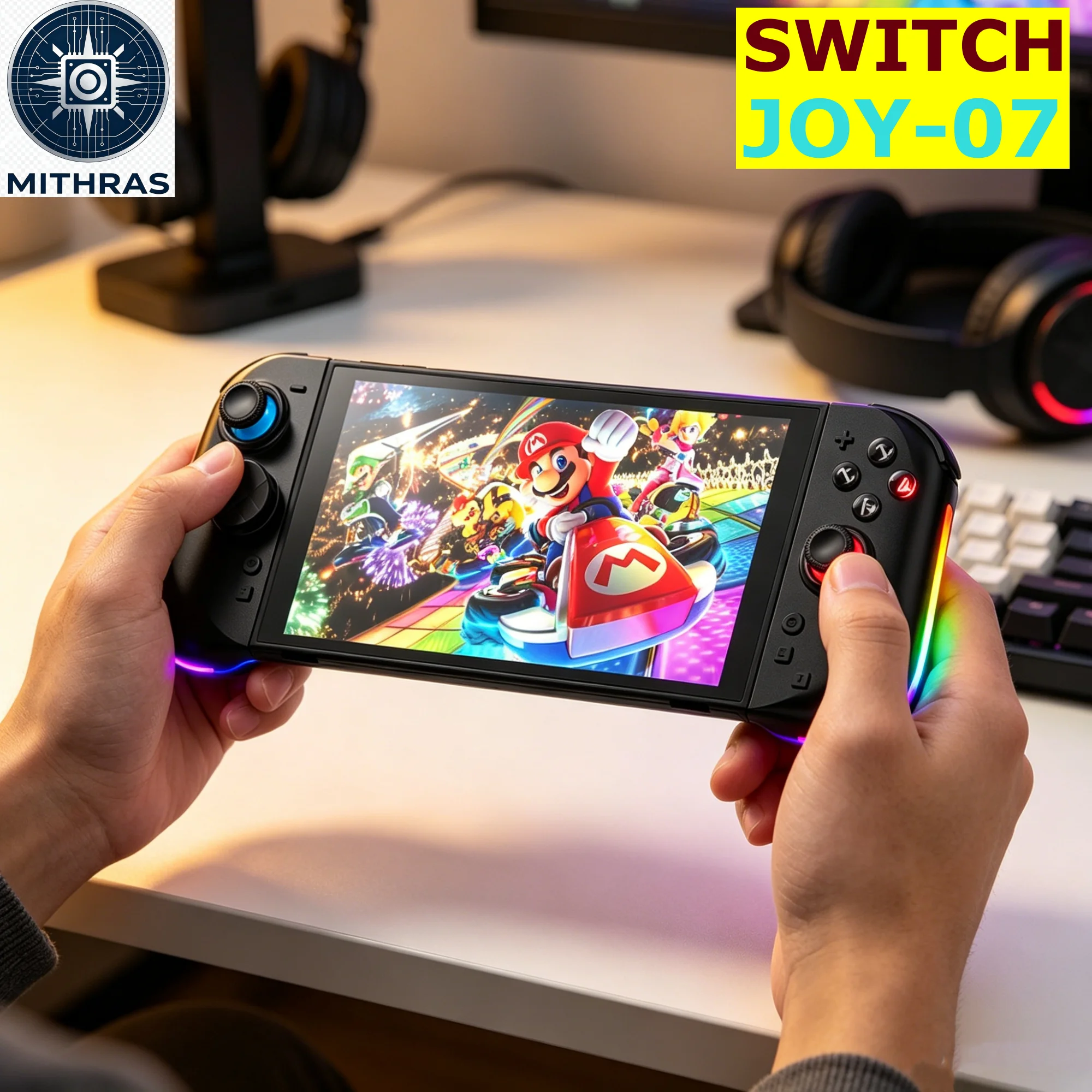 Wireless Controller for Switch 2 L&R Magnetic Joypad JOY-07 with RGB Lighting 9-Axis Motion Turbo One-Key Wake Up Macro Key