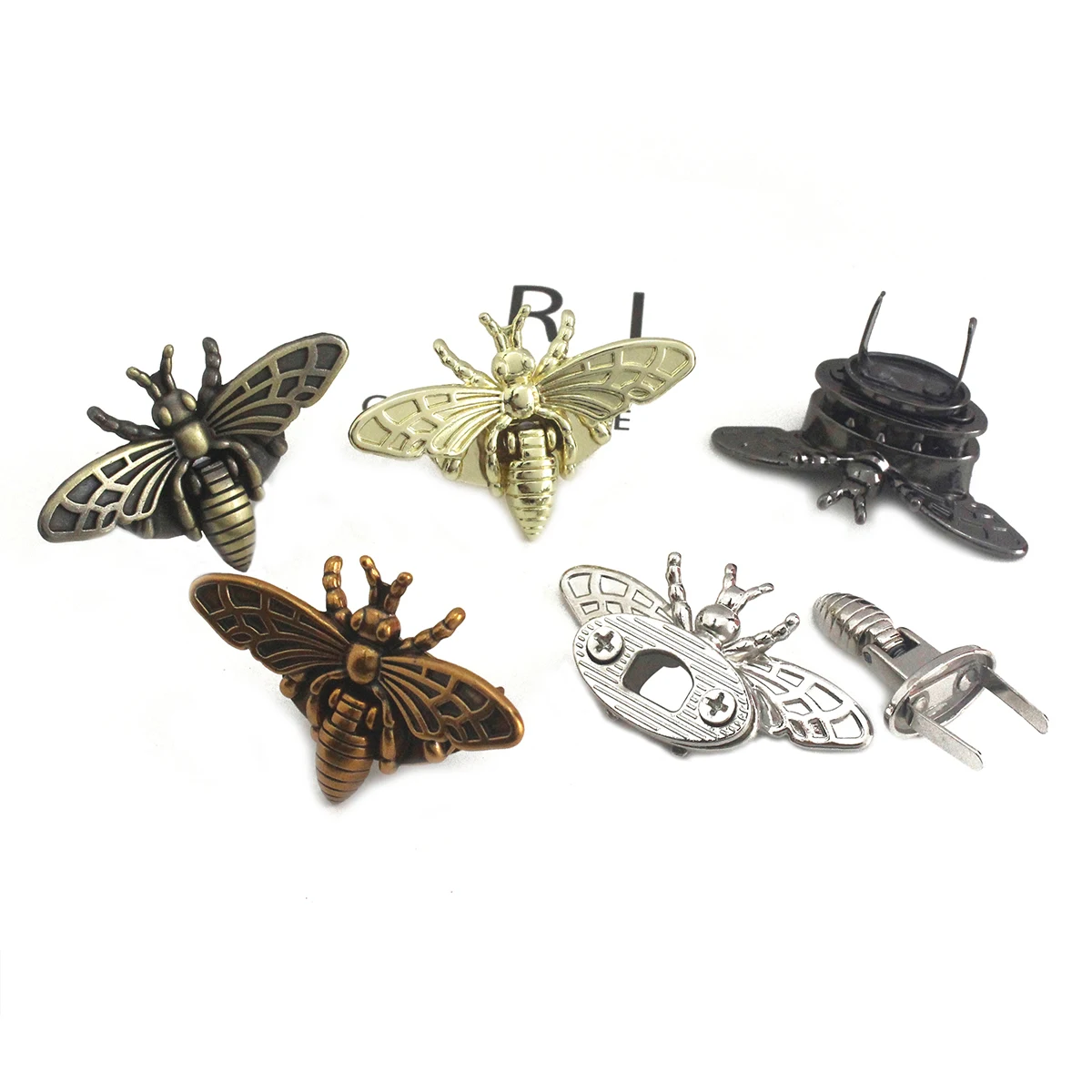 10pcs Alloy Turn Lock Bee Shape Retro Fashion Bag Clasp Hardware for Leather Craft Bag Handbag Purse DIY Accessories