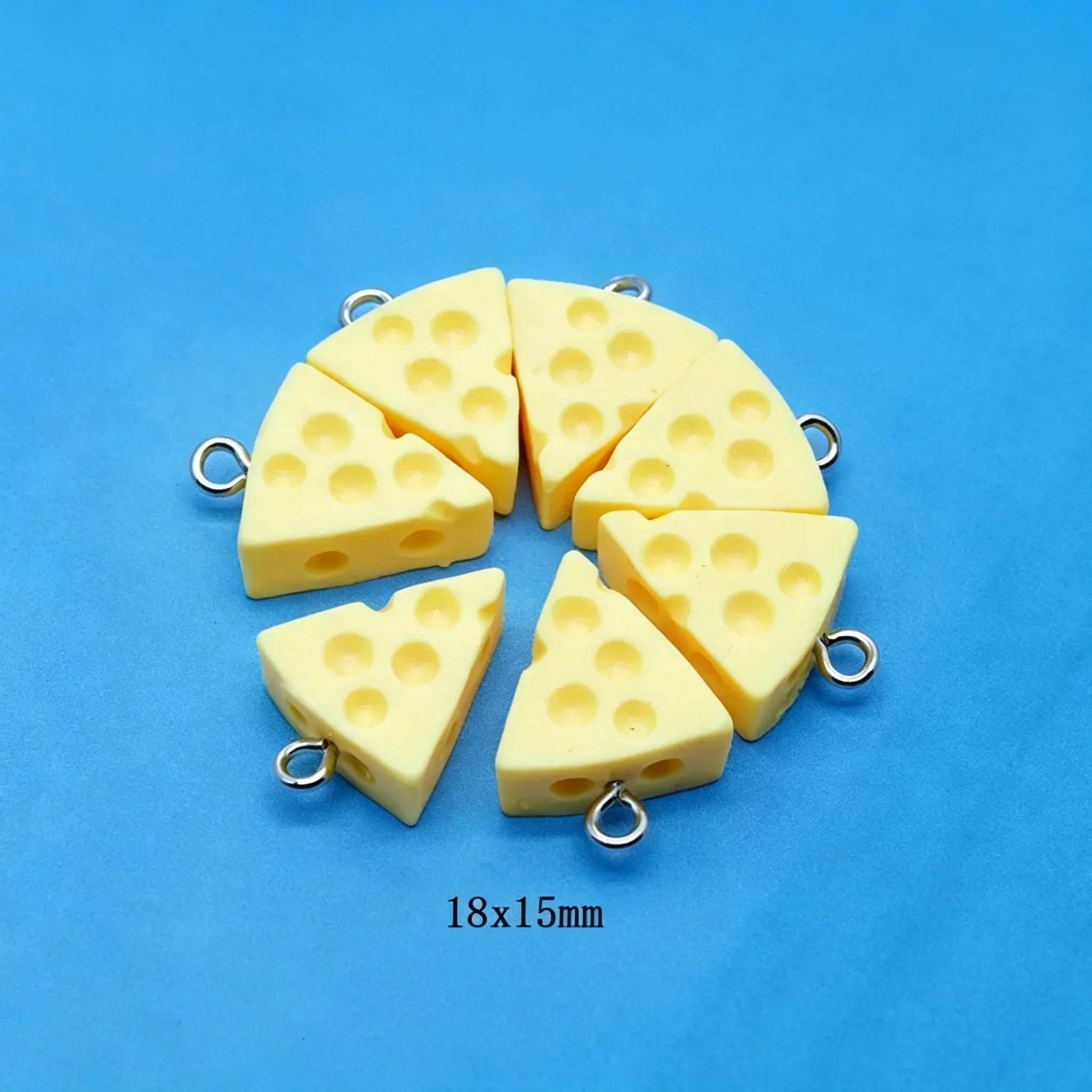10Pcs Mini Fake Yellow Cheese Resin Charms Kawaii Simulated Snack Pendants Wholesale Jewelry Parts For DIY Keychain Making