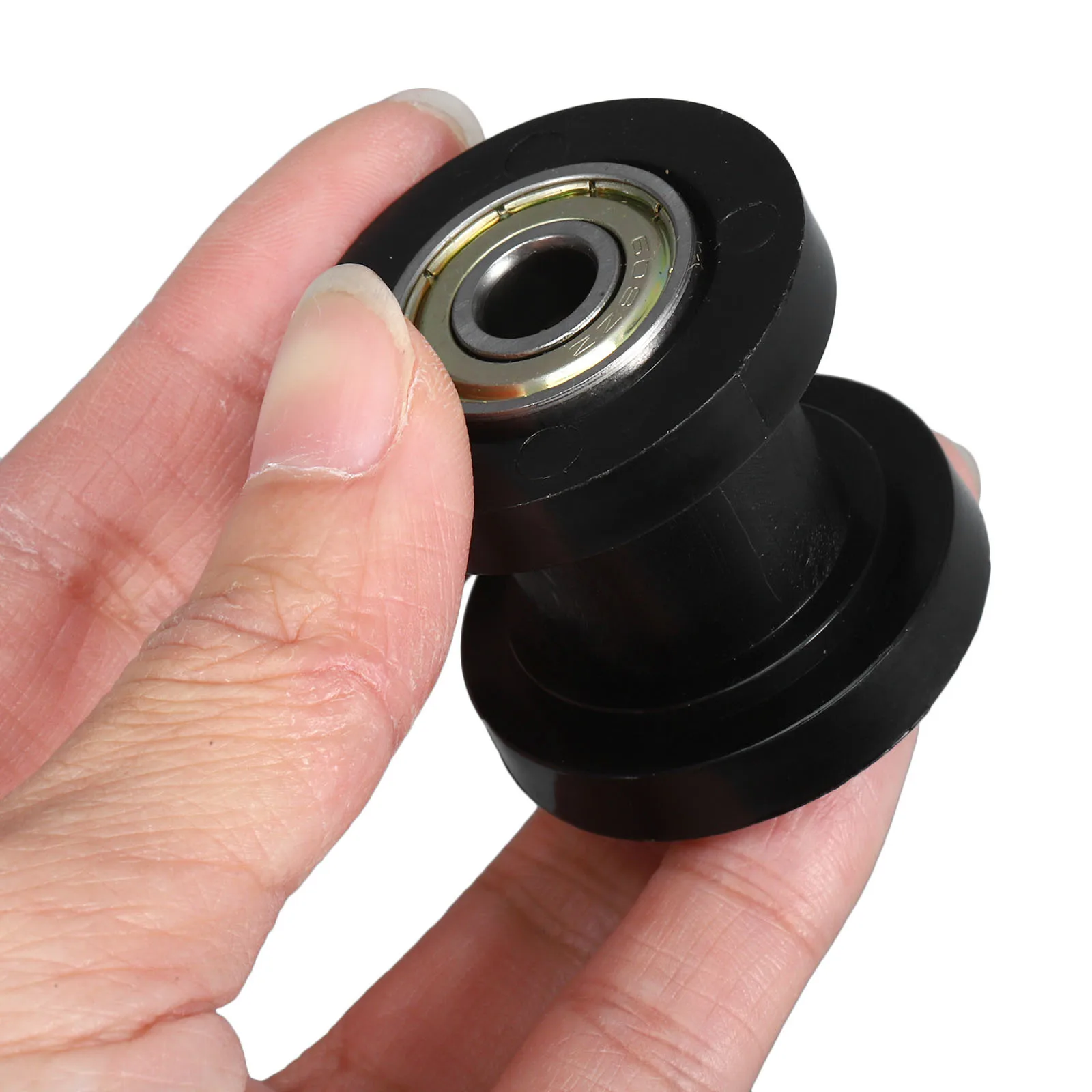 

2pcs Motorcycle Tensioner Plastic Bearing Steel Anti-Slip Guide Wheel For Chain Adjustment Shock Absorption Motorcycle Chain