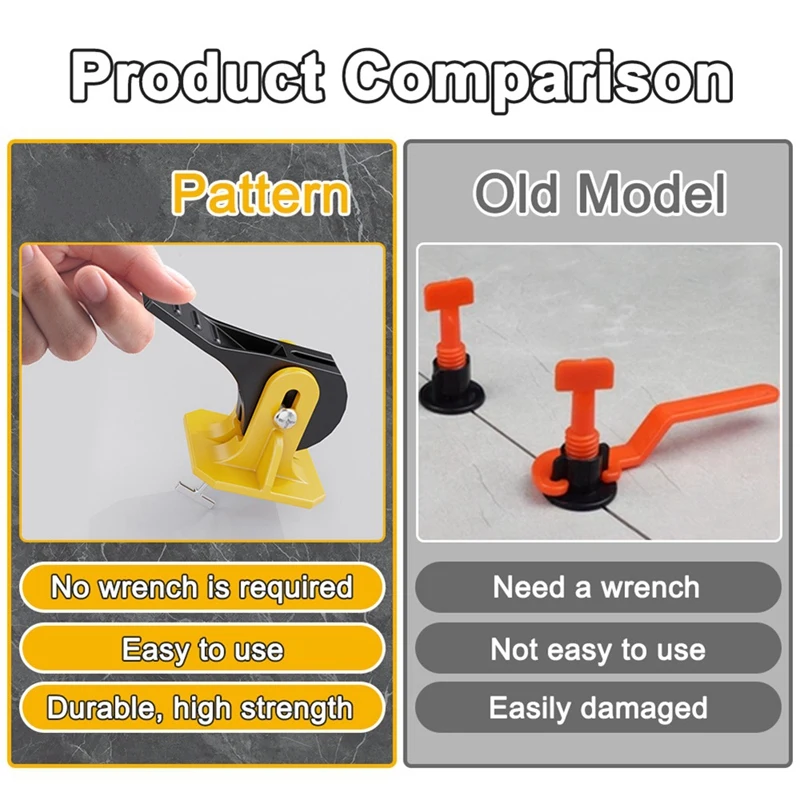 BAAG-sistema de nivelación de azulejos, Clips, Kit de ajuste de nivelación de cerámica para colocación de azulejos, herramientas de construcción de pared de fijación