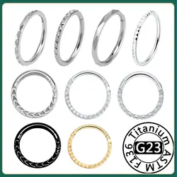 G23 Titanium Tragus Piercings Diaphragm Nose Ring Hoop Cartilage Earring Stud Helix Hinged Earring Charming Segment Body Jewelry