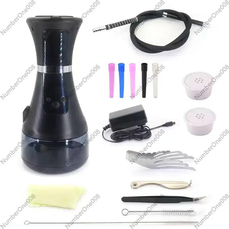 Portable Electric Shisha Set LED Light Rechargeable Electronic Hookah Device USB Charging
