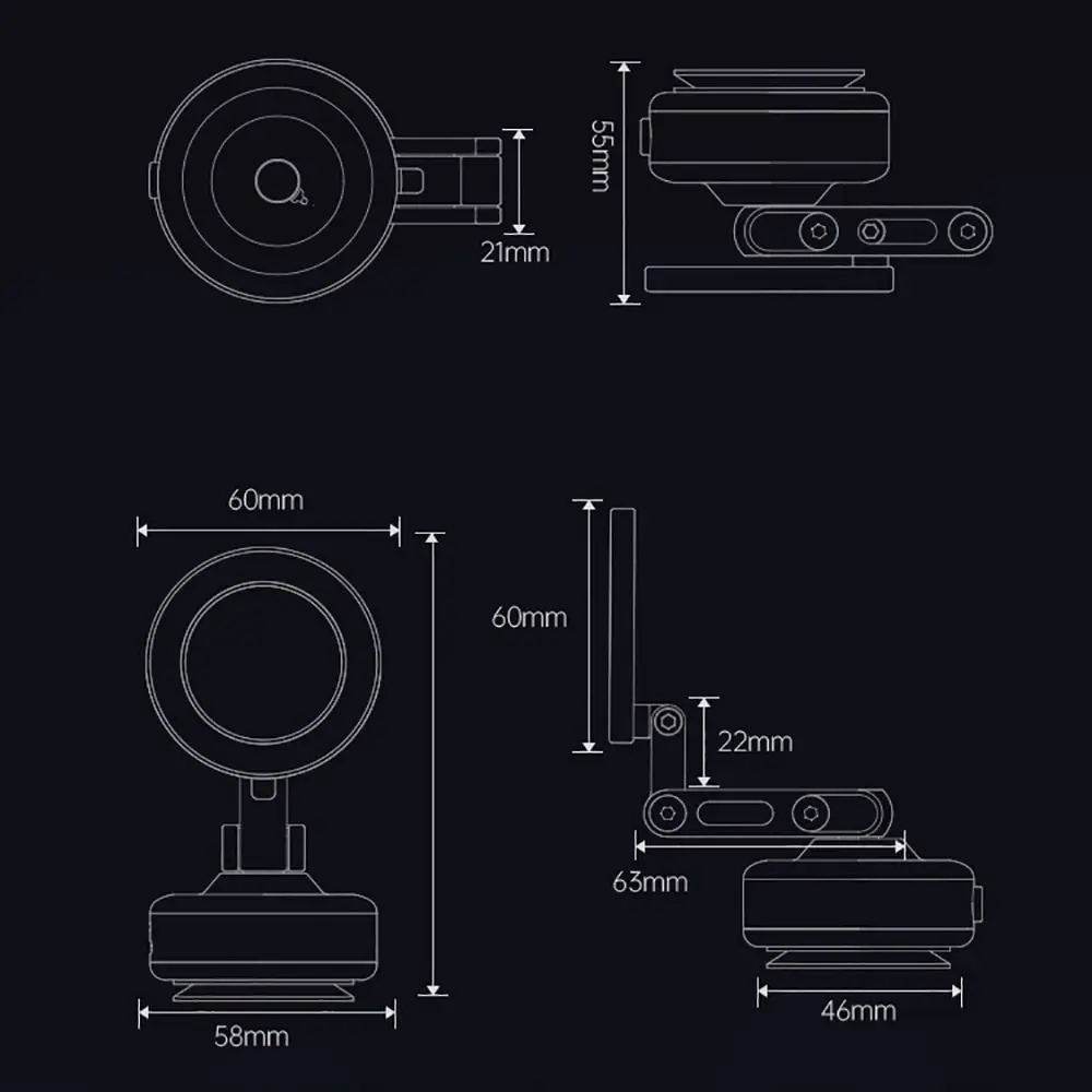 Vacuum Adsorption Magnetic Mobile Phone Holder Car Mount Folding Tablet Stand Suction Cup Universal Phone Bracket