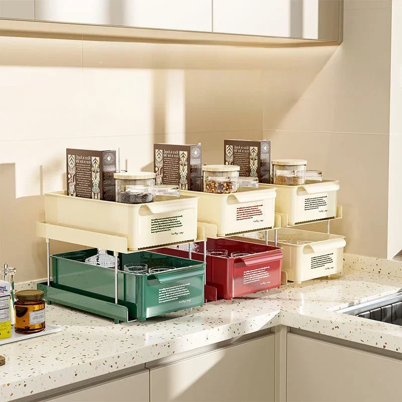 

Stainless Steel Kitchen Storage Rack Seasoning Jar Seasoning Cup Storage Rack Double-Layer Multifunctional Kitchen Storage