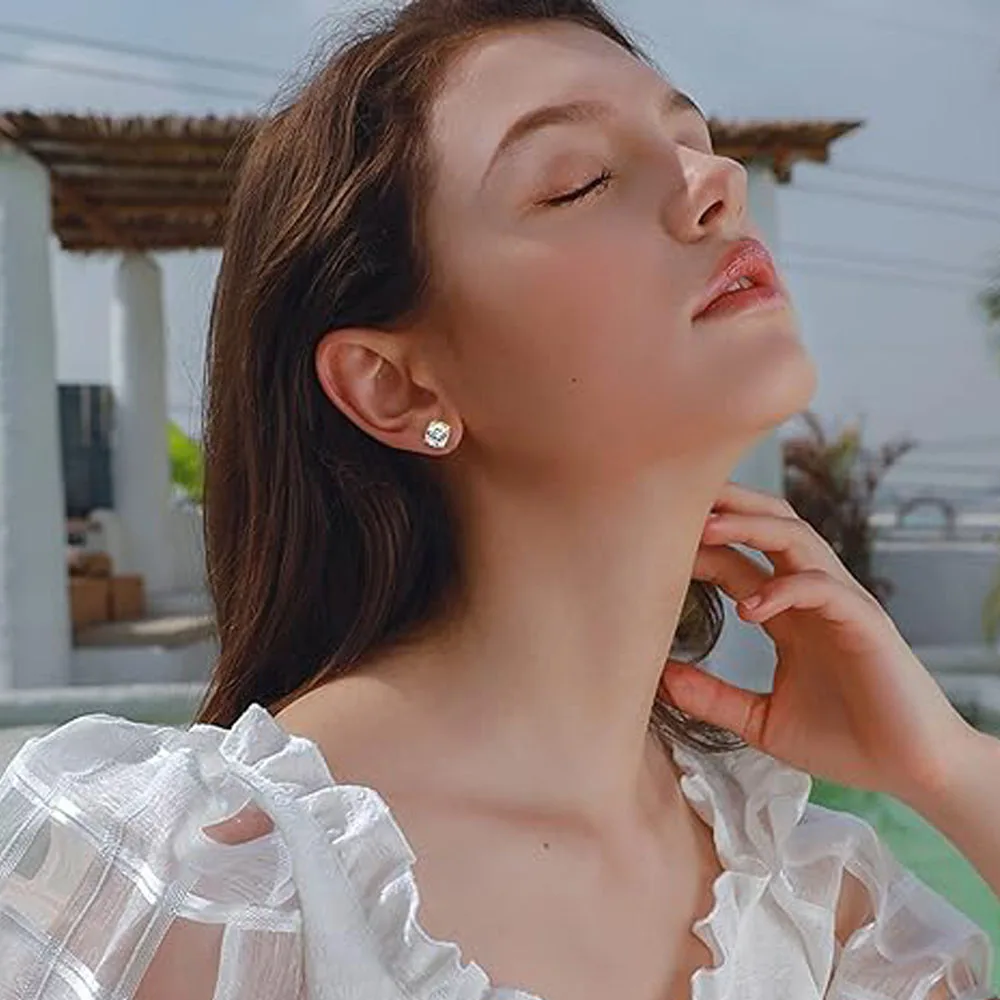 Pendientes magnéticos de acero inoxidable para hombre y mujer, aretes sin perforación con incrustaciones de circonita cúbica, con Clip, 1-12 pares