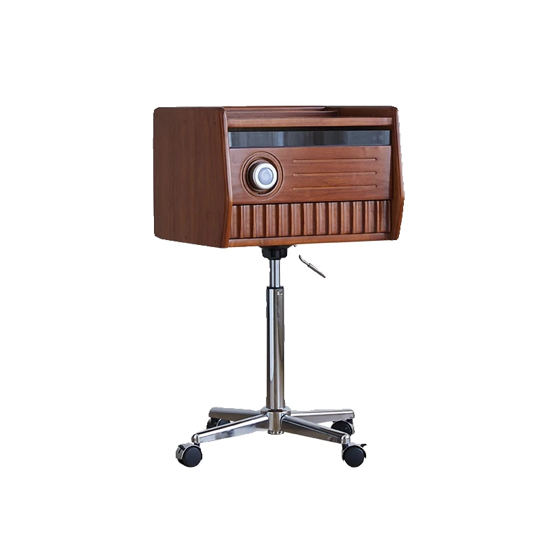 

Прикроватный столик из массива дерева в ретро-стиле, подъемный и поворотный.