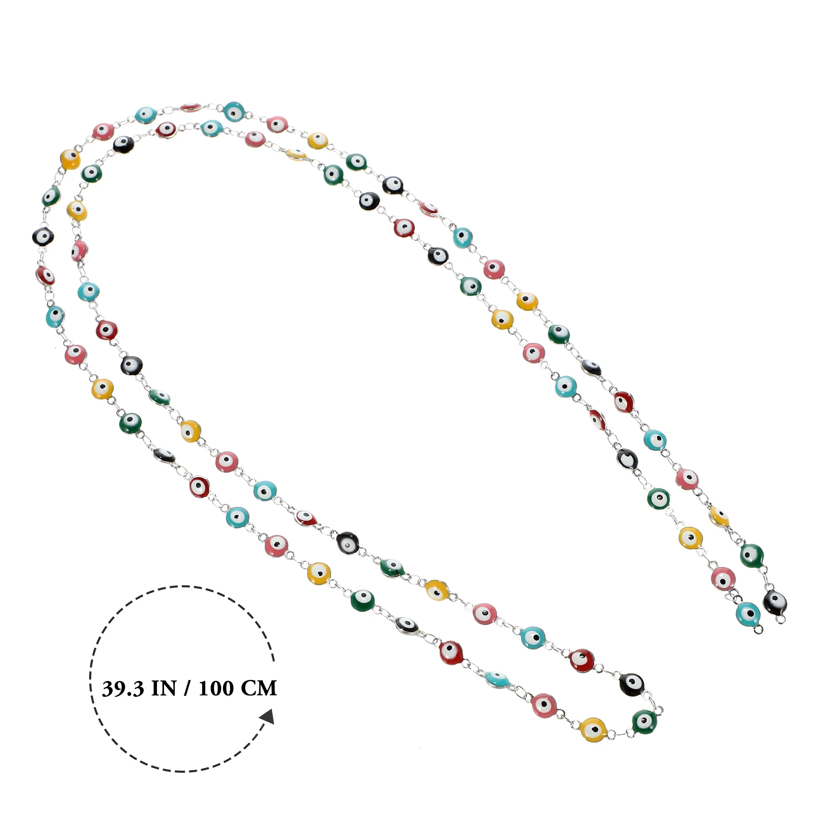 

1 Meter Evil Eye Bead Chain Enamel Eye Charm Diy Jewelry Necklace Bracelet Making Accessories Craft Chain Link With Connecting