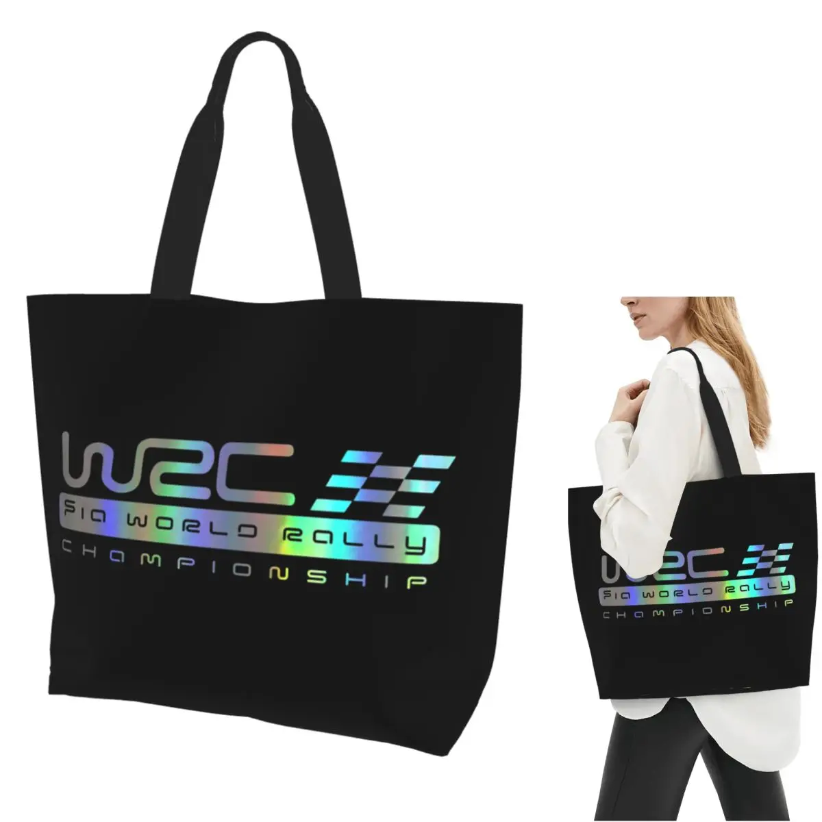 World Rally Championship WRC Shopping Tote Bag Canvas Large Capacity Shoulder Bags Shopper Grocery Handbag for Women