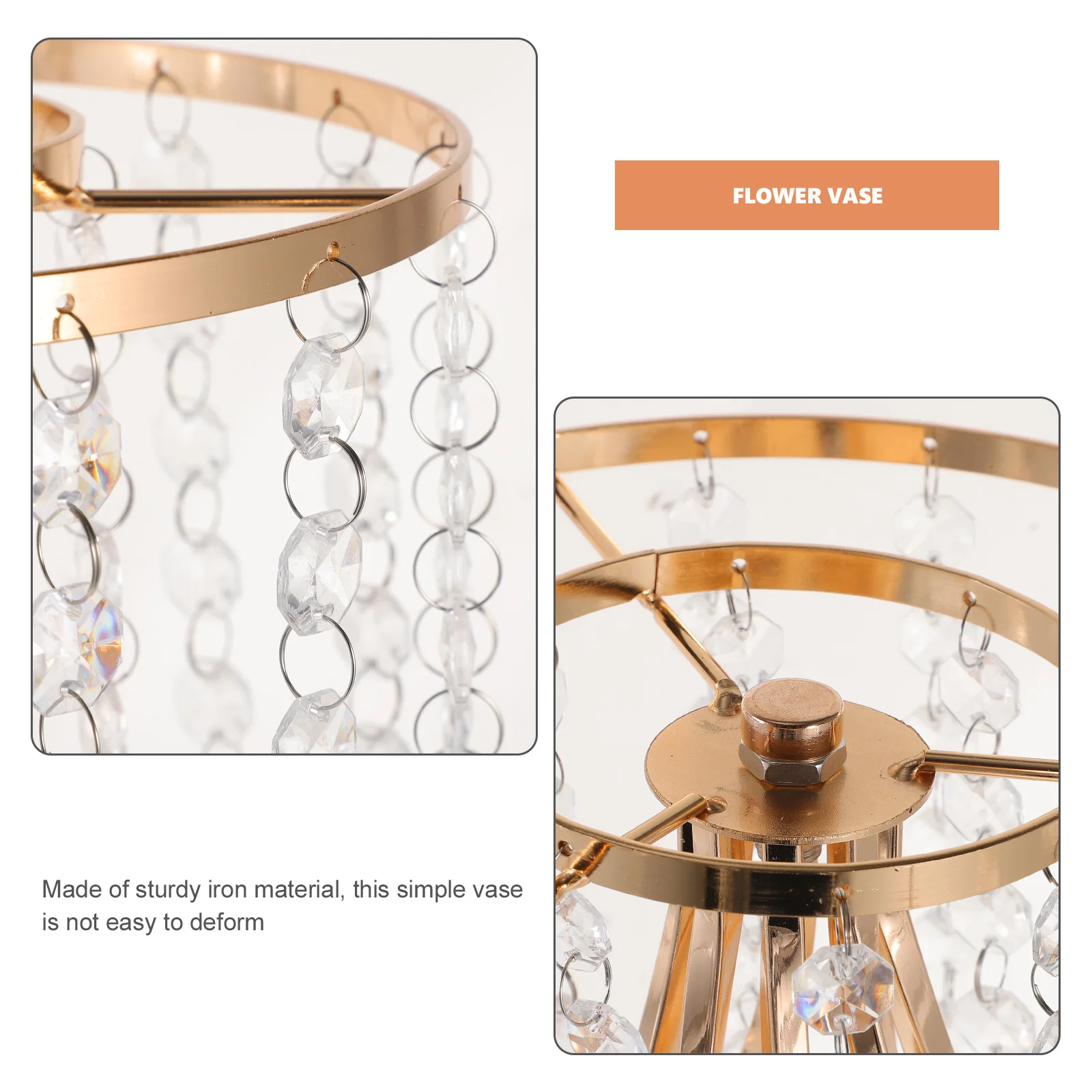 

Sturdy Metal Desktop Vase Dried Flower Holder Decorative Wedding Centerpiece Unique Iron Stand For Party Home Office