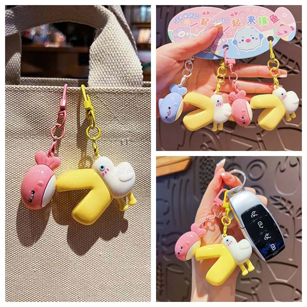 PVC Pelican Keychain Large Mouth Pelican Catch Fish Big Beak Bird Doll Toys Pelican Keyring Pelican Bag Pendant Kids Children