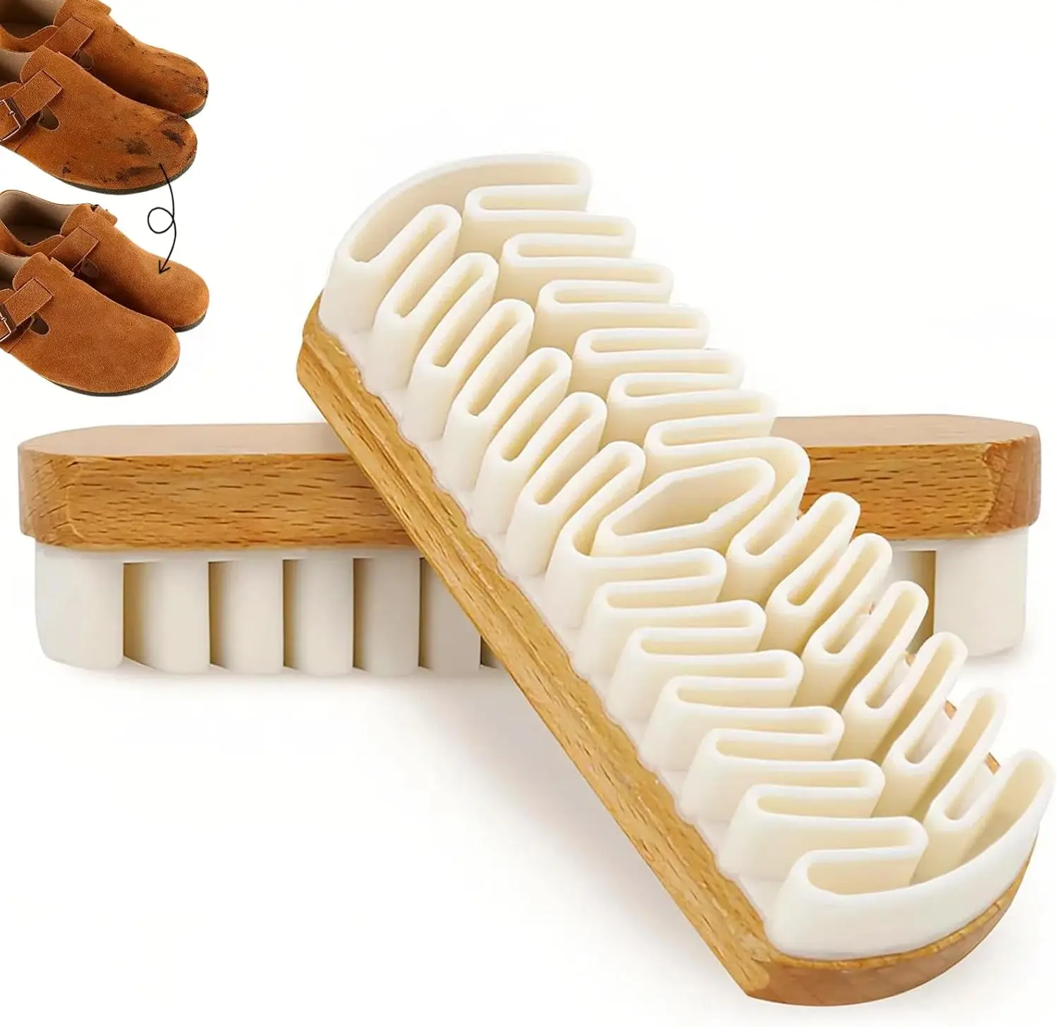 

2in1 Suede Shoe Brush and Eraser, Soft Suede Shoe Brush Cleaner for Shoes Bag Jacket Purse Sofa with Plastic Handle Stain Eraser
